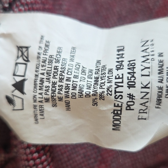 Frank Lyman Design Black and Red Plaid Cardigan - Picture 5 of 5